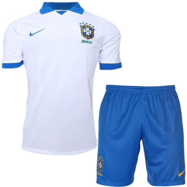 Camiseta Brasil 2ª Kit Niño 2019 Blanco